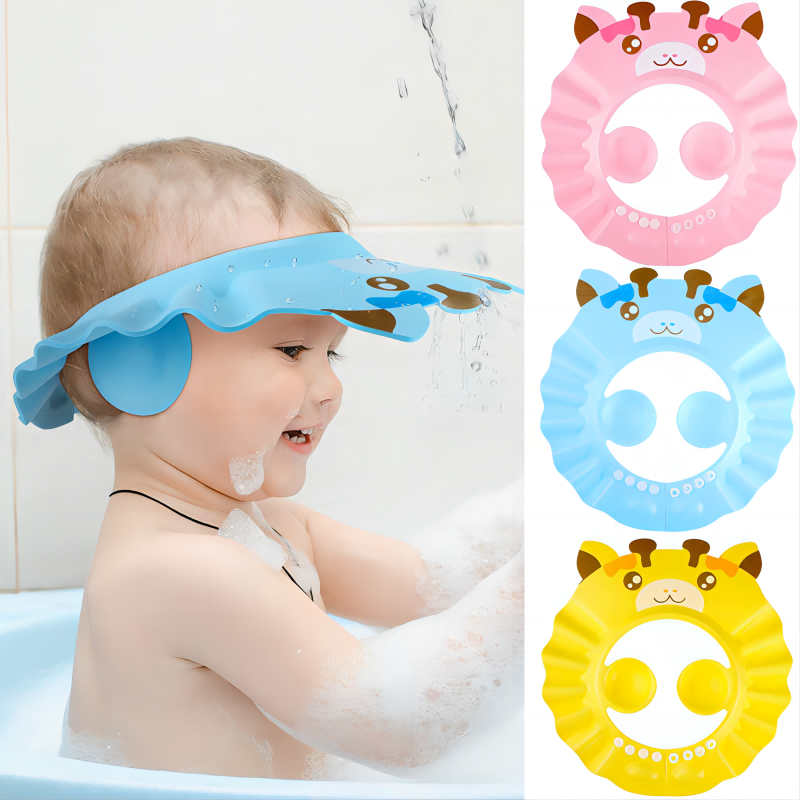 Verstellbares weiches Baby Bade Shampoo Duschschutz Hut Eva Kinder Ohrduschschütze Babyparty -Kappe für Kleinkind